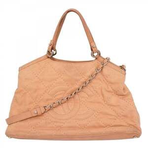 Chanel Matelasse Handbag with Chain Shoulder Strap, Pink Leather, 2-Way Bag f...